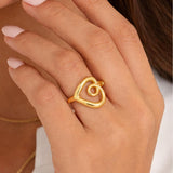 Adhara – Adjustable Irregular Heart Swirl Statement Ring