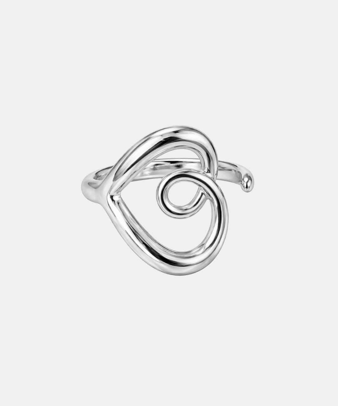 Adhara – Adjustable Irregular Heart Swirl Statement Ring