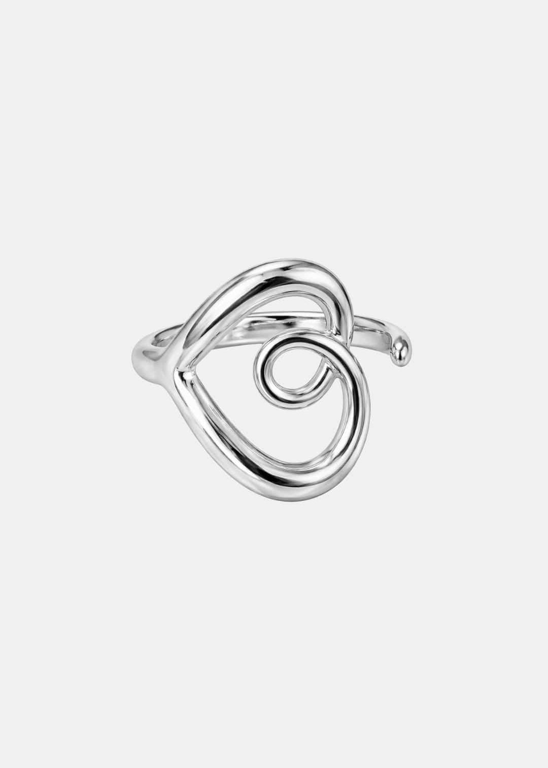Adhara – Adjustable Irregular Heart Swirl Statement Ring