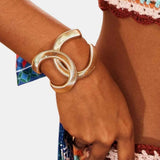 Allana – Geometric Textured Bracelet in Gold