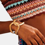 Allana – Geometric Textured Bracelet in Gold