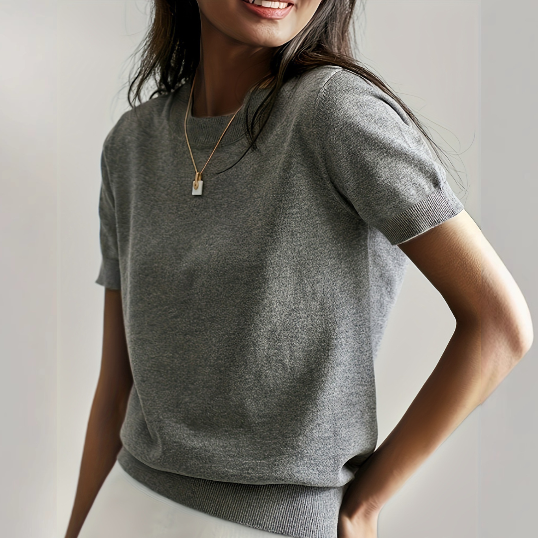 VIANCA™ - Casual Short Sleeve Crew Neck Top