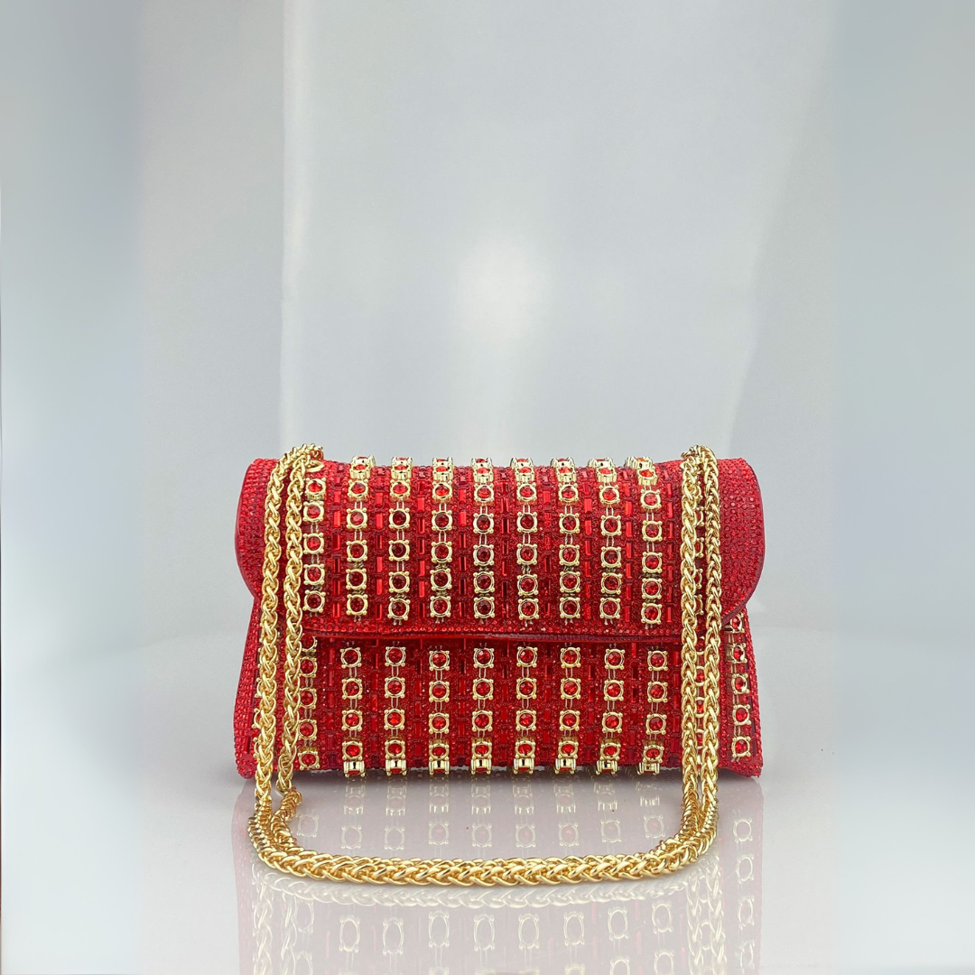 LAVIERA™ - Chic Chain Colored Diamond Shoulder Bag