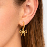 Calliope – Delicate Bow Charm Hoop Earrings