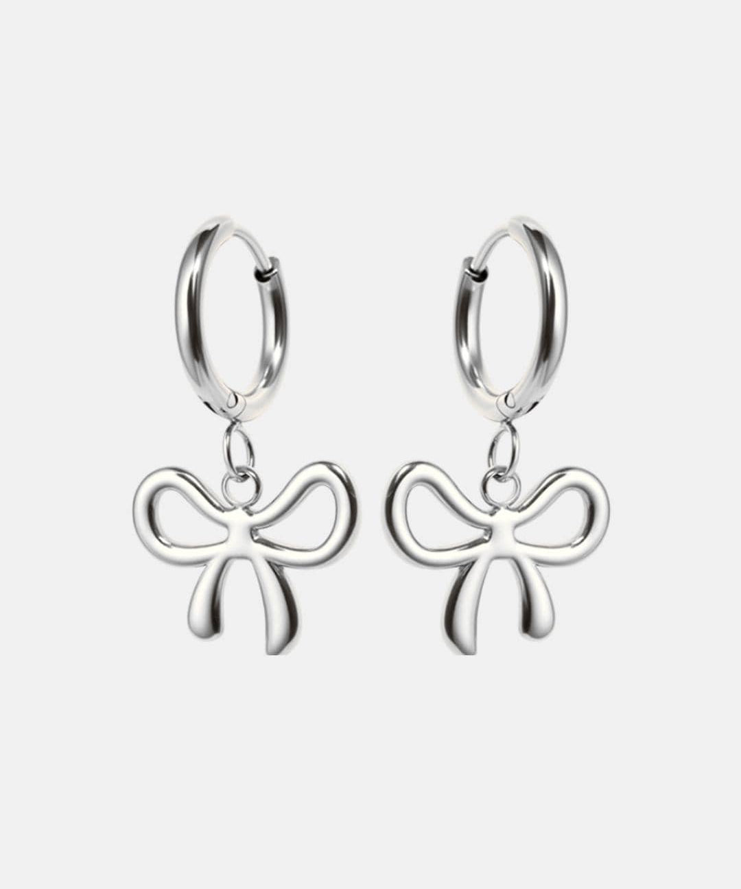 Calliope – Delicate Bow Charm Hoop Earrings