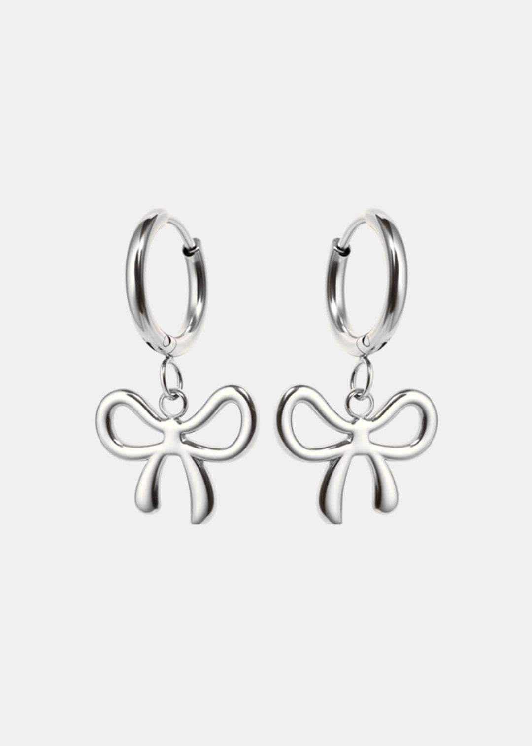 Calliope – Delicate Bow Charm Hoop Earrings