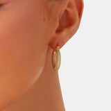 Celeste – Crystal Hoop Earrings in Gold