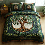 3-Piece Quilted Bed Set - Tree of Life Design