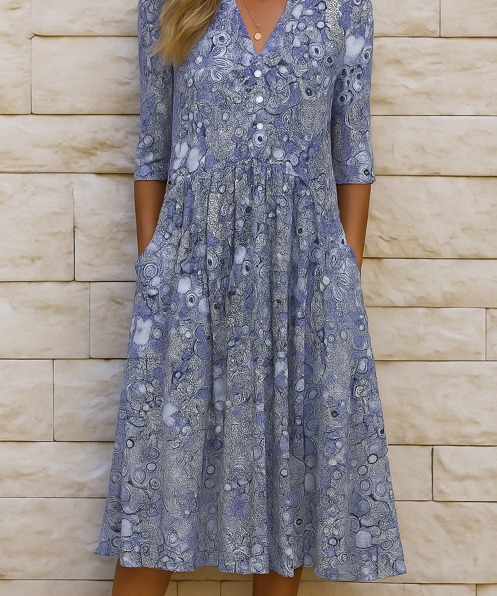 LIORA LUXE V-NECK DRESS