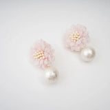 Junielle - Floral Drop Earrings in Pink