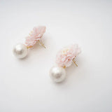 Junielle - Floral Drop Earrings in Pink
