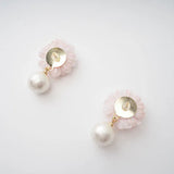 Junielle - Floral Drop Earrings in Pink