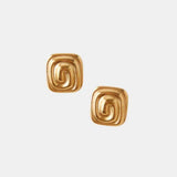 Daria – Square Geometric Stud Earrings in Gold