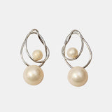 Diane - Intertwined Loop Drop Pearl Earrings