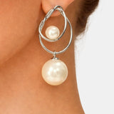 Diane - Intertwined Loop Drop Pearl Earrings