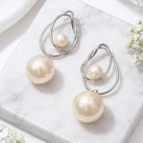 Diane - Intertwined Loop Drop Pearl Earrings