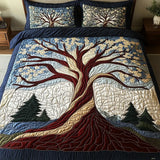 3-Piece Quilted Bed Linen Set - Forest Harmony