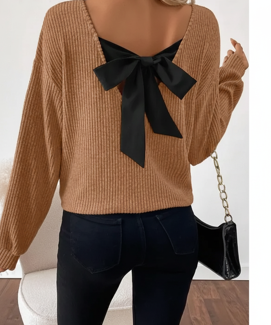 TAYLOR™ - Women's Casual Loose Fit T-Shirt Back Bow Design