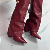 ELOISE™ - Burgundy Leather Boots