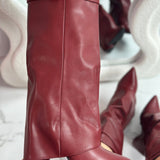 ELOISE™ - Burgundy Leather Boots