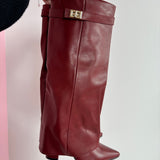 ELOISE™ - Burgundy Leather Boots