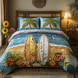 3-Piece Bed Set with Quilting - Tropical Breeze
