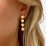 Izabella – Triple Heart Drop Earrings