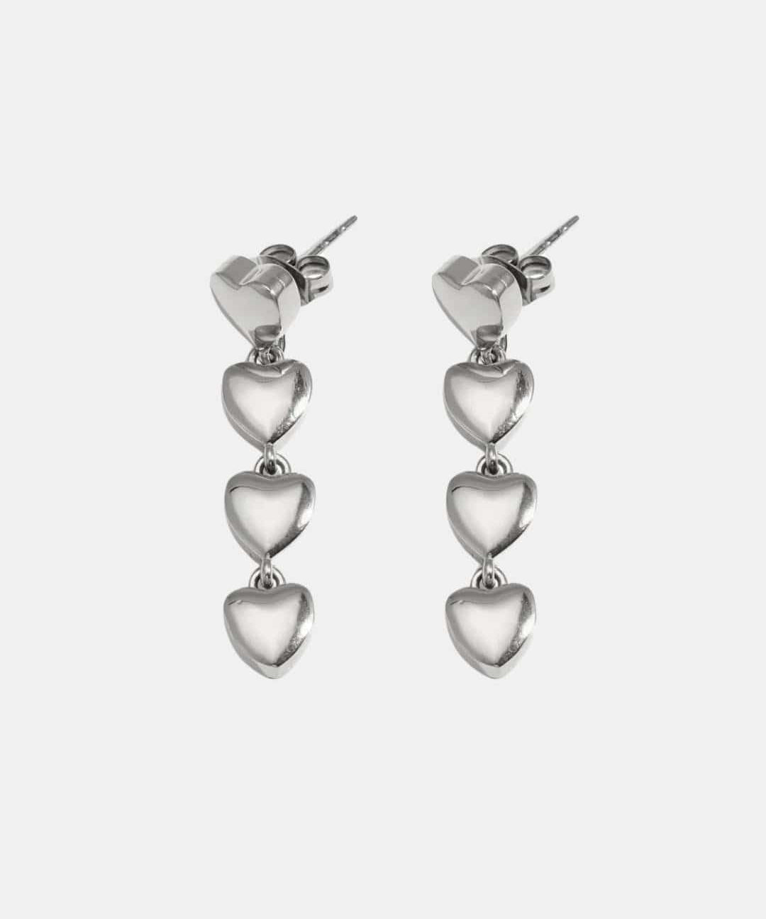 Izabella – Triple Heart Drop Earrings