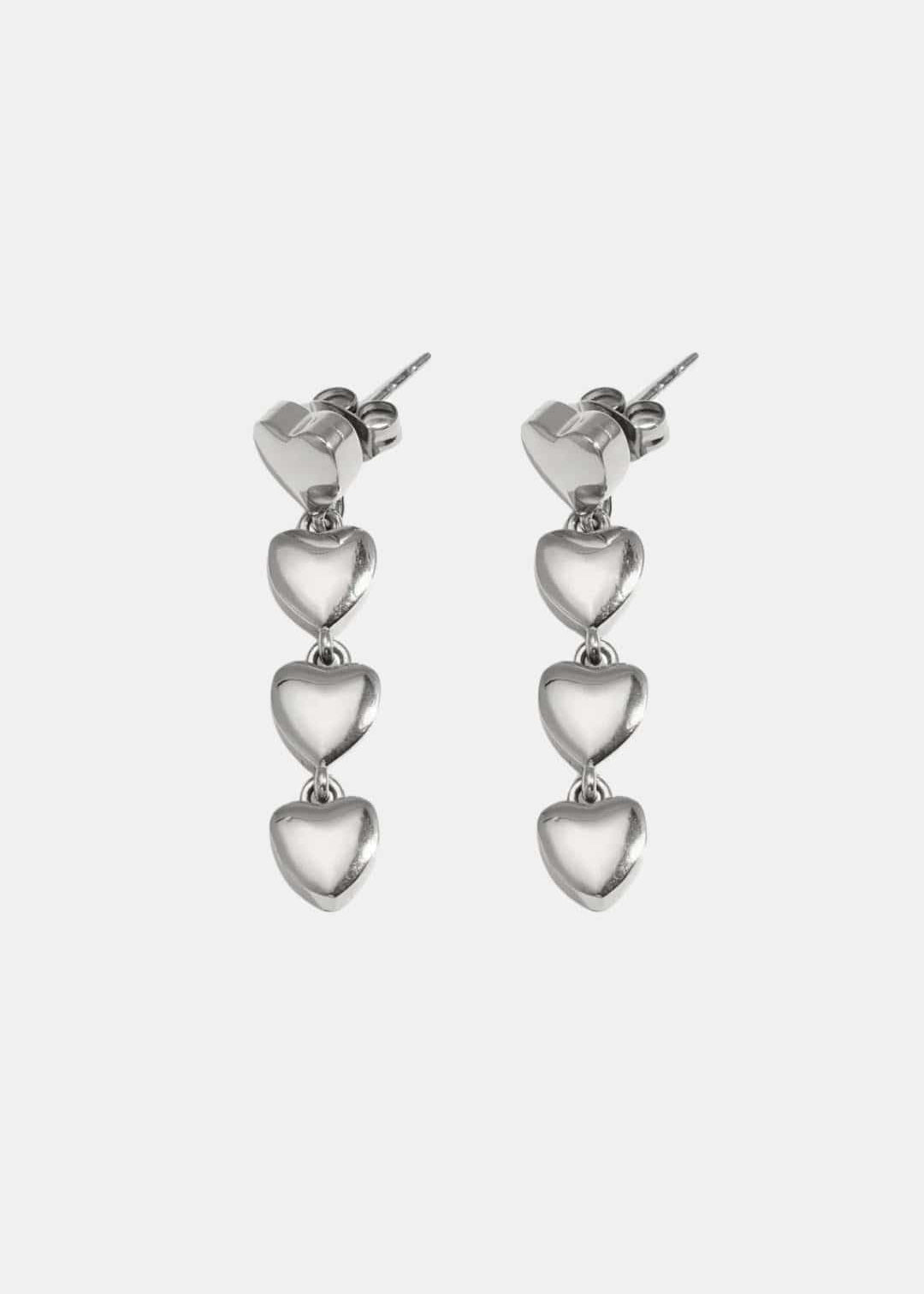 Izabella – Triple Heart Drop Earrings