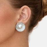 Jeffany - Spiral Shell Pearl Earrings in Silver