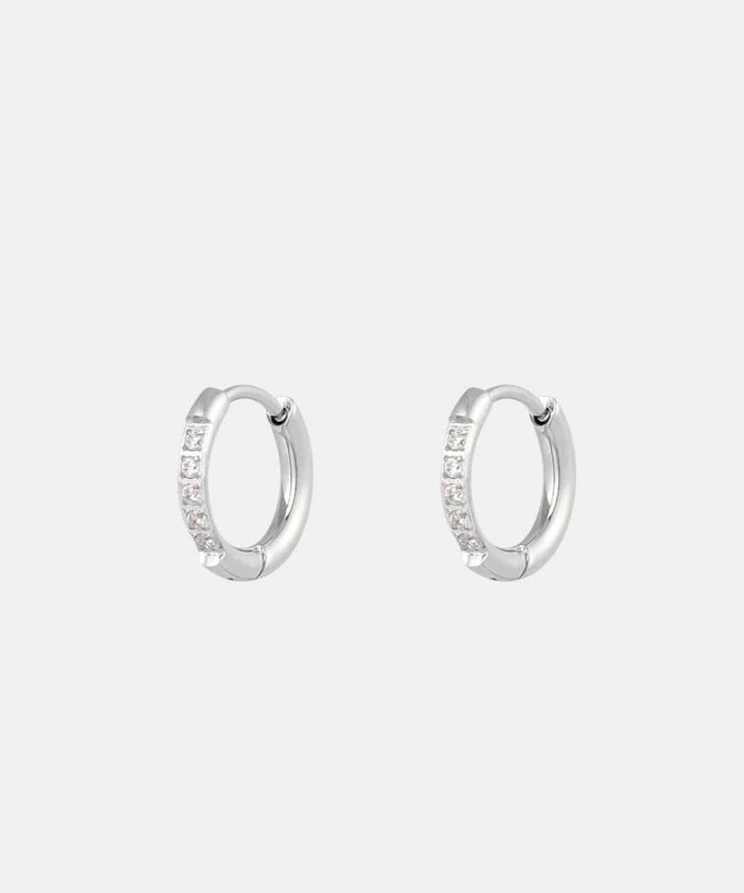 Maddison – Small Stone-Set Hoop Earrings