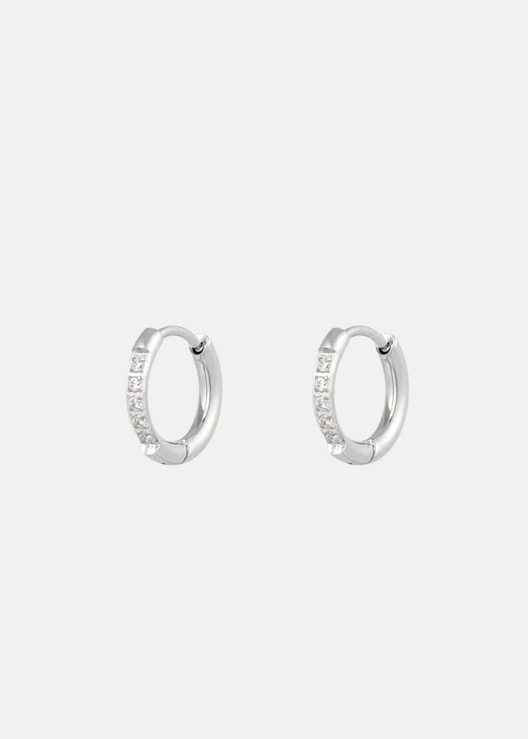 Maddison – Small Stone-Set Hoop Earrings