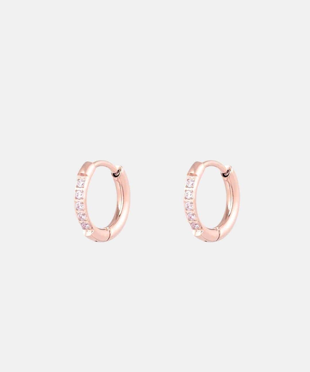 Maddison – Small Stone-Set Hoop Earrings