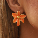 Maribella – Earrings Vintage Flower in Orange