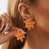 Maribella – Earrings Vintage Flower in Orange