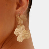 Marie – Floral Drop Earrings in Gold