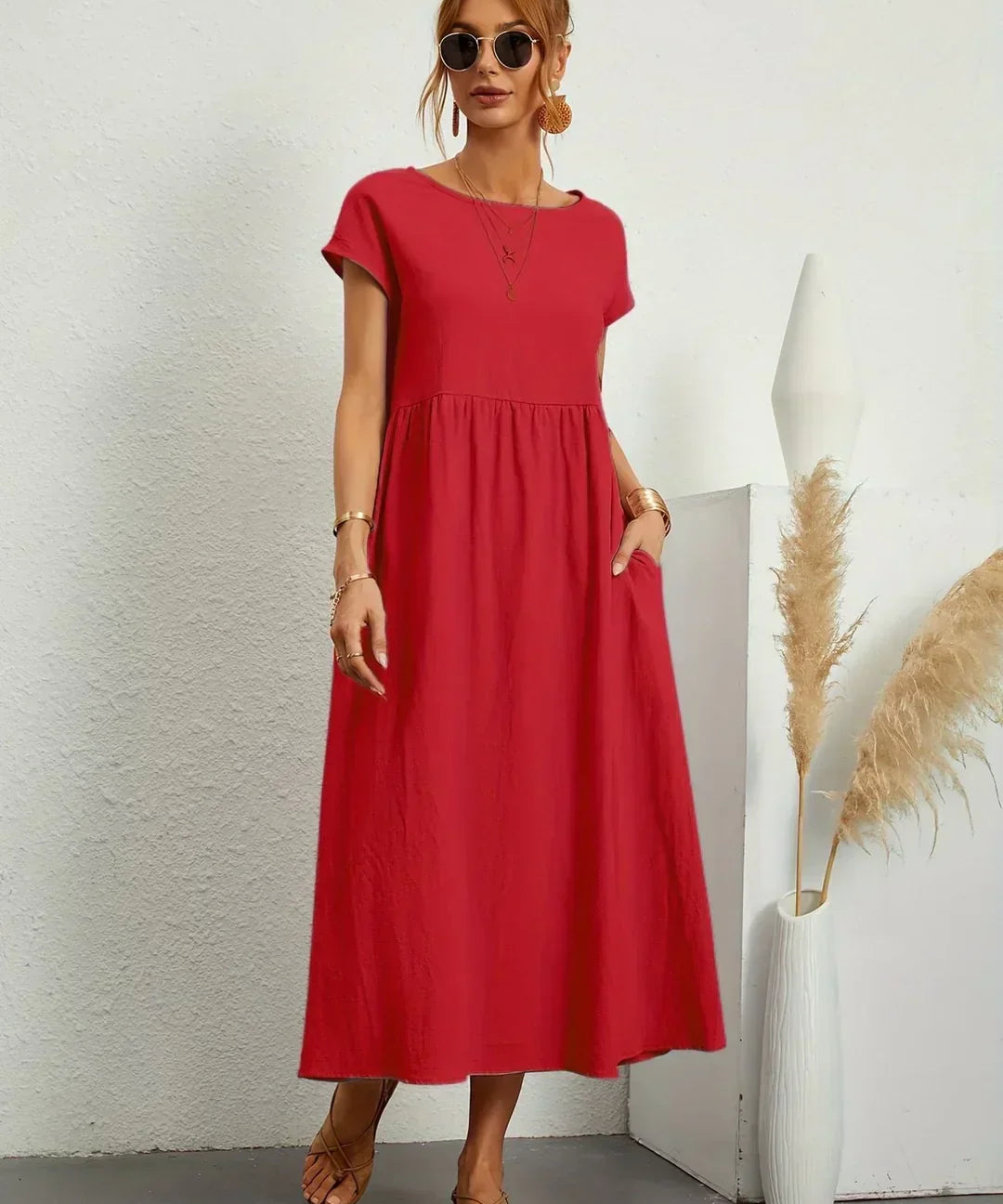 AVA LUXE FLUID MIDI DRESS