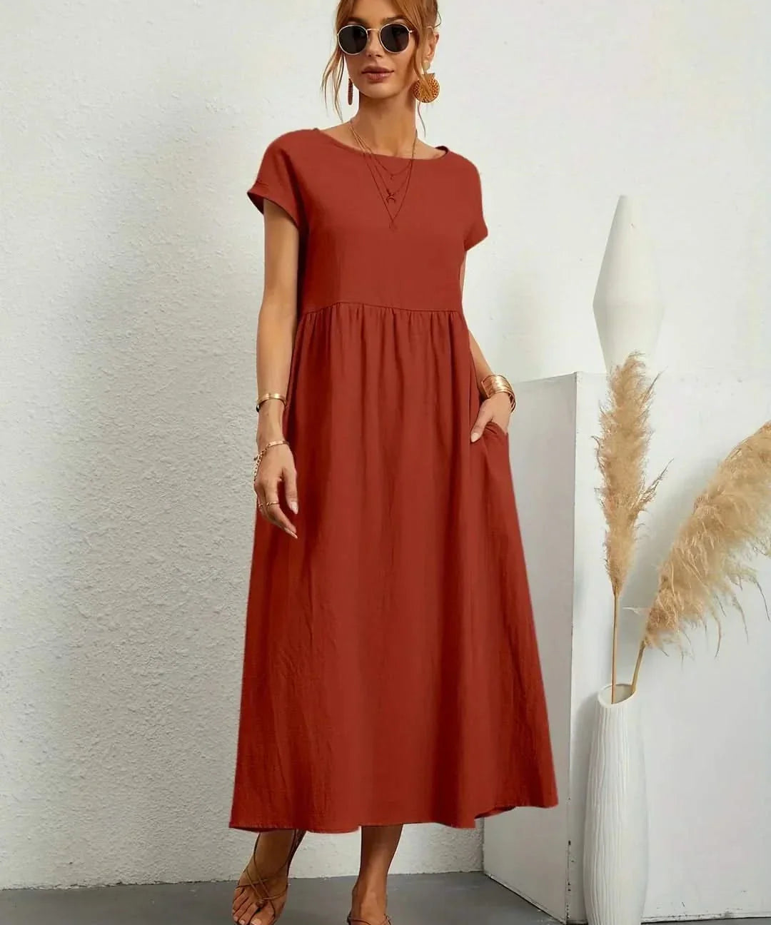 AVA LUXE FLUID MIDI DRESS