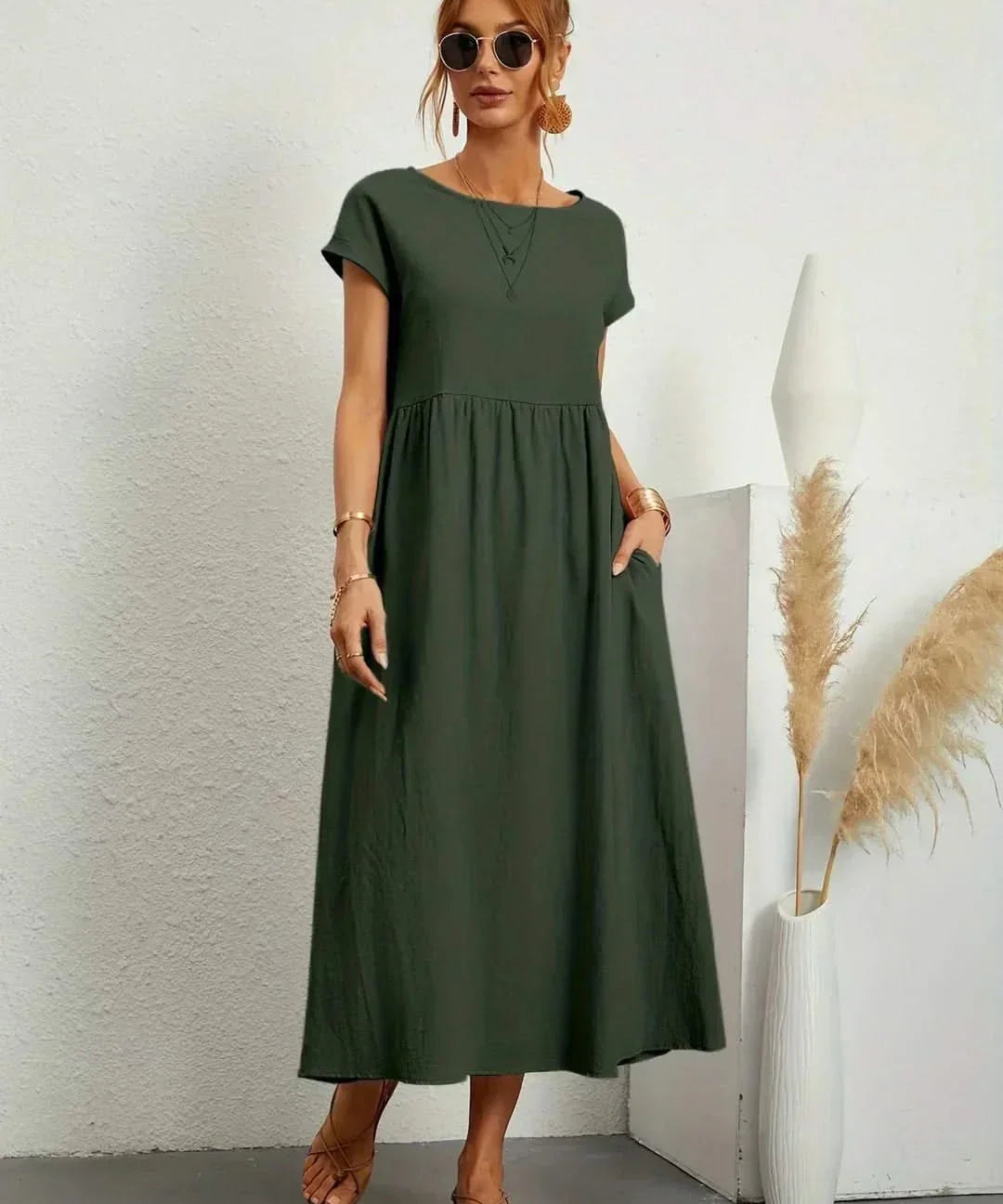 AVA LUXE FLUID MIDI DRESS