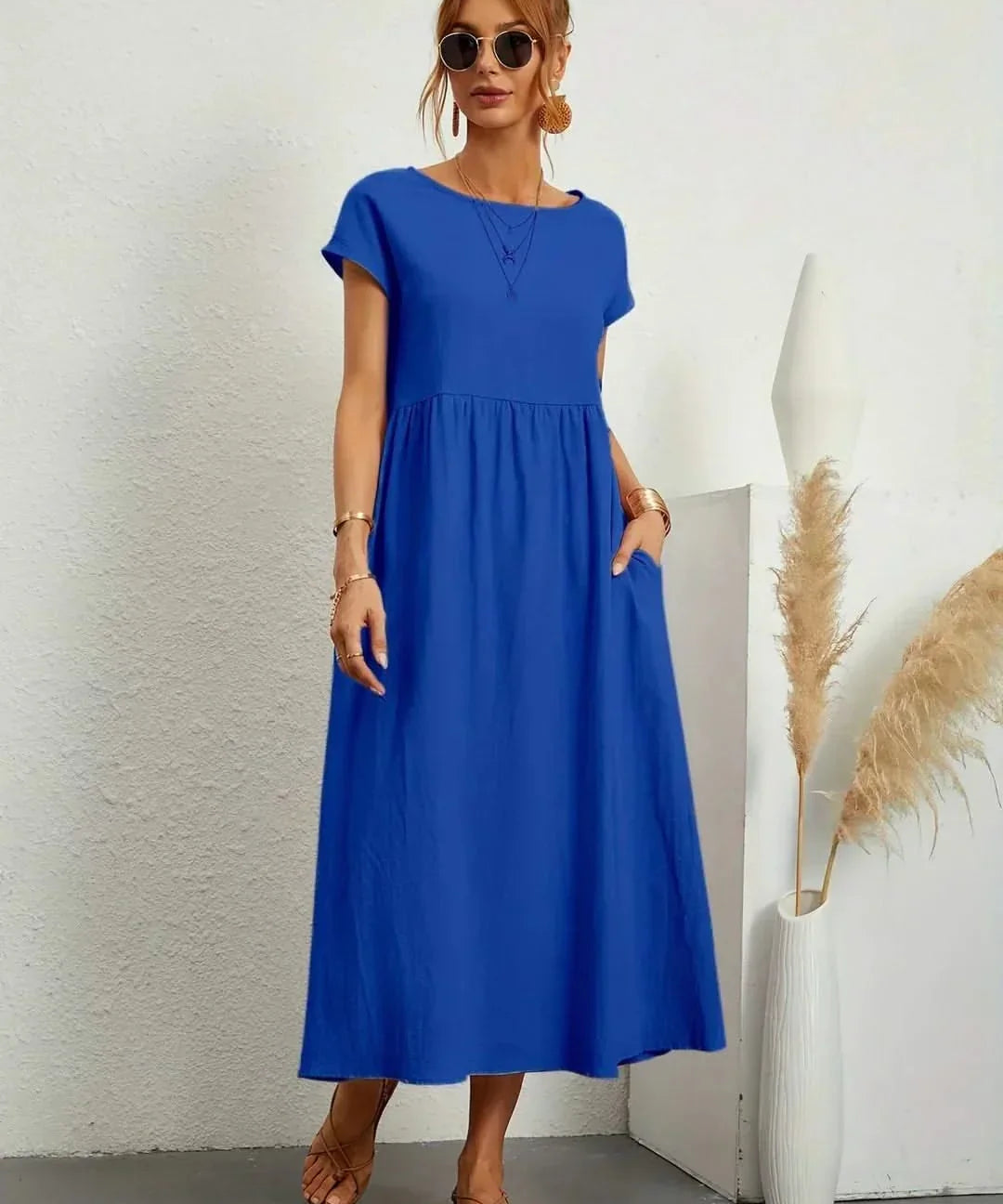 AVA LUXE FLUID MIDI DRESS