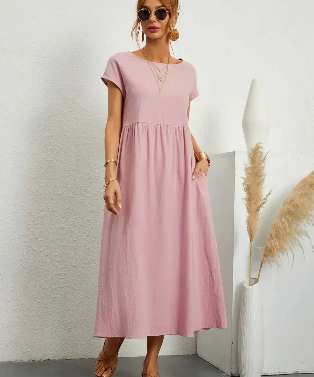 AVA LUXE FLUID MIDI DRESS