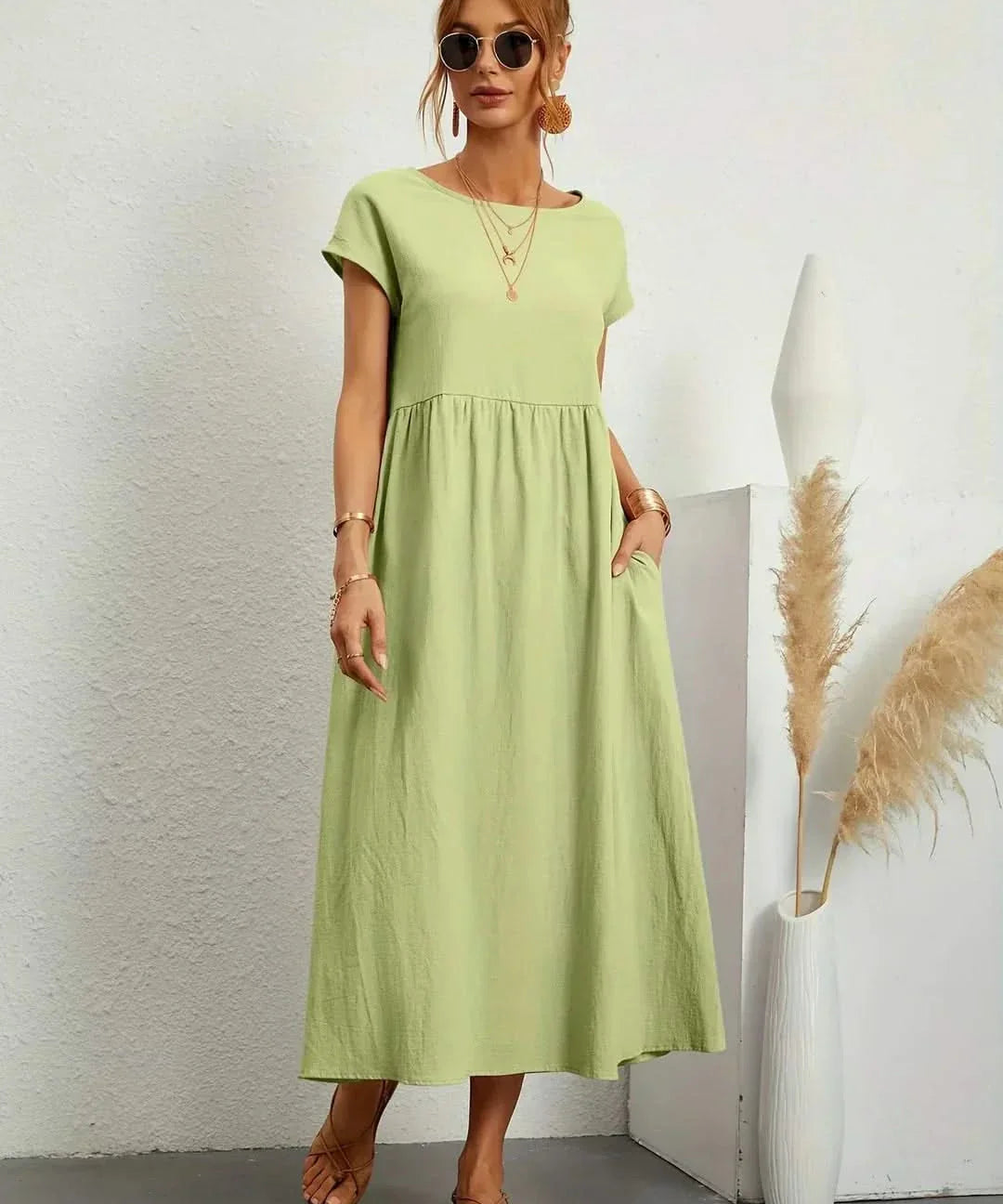 AVA LUXE FLUID MIDI DRESS