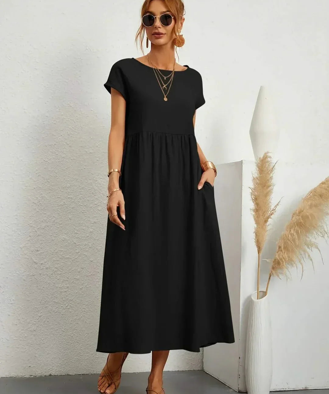 AVA LUXE FLUID MIDI DRESS