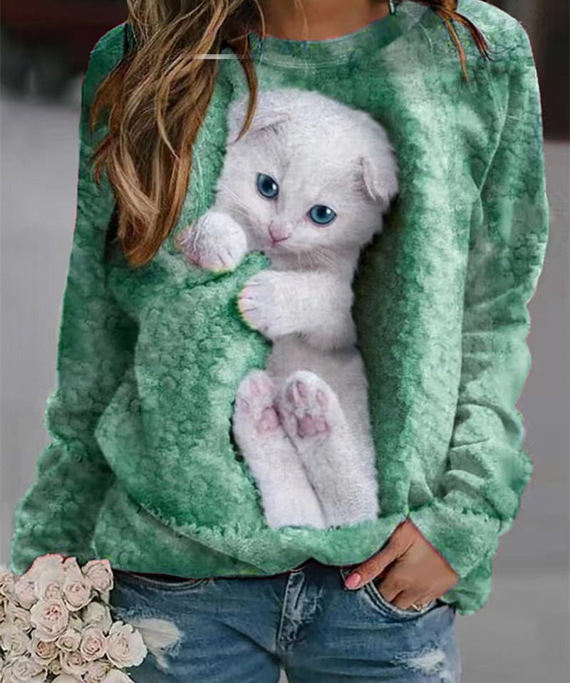 Neko™ - Cozy Cat Print Sweatshirt