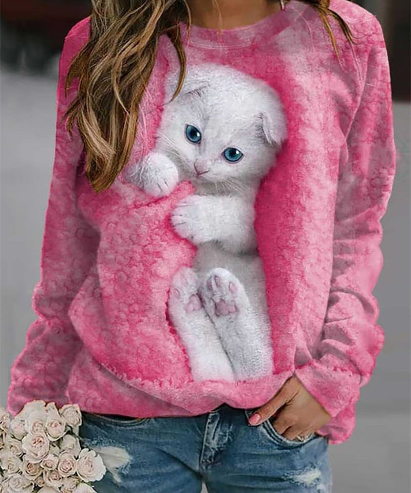 Neko™ - Cozy Cat Print Sweatshirt
