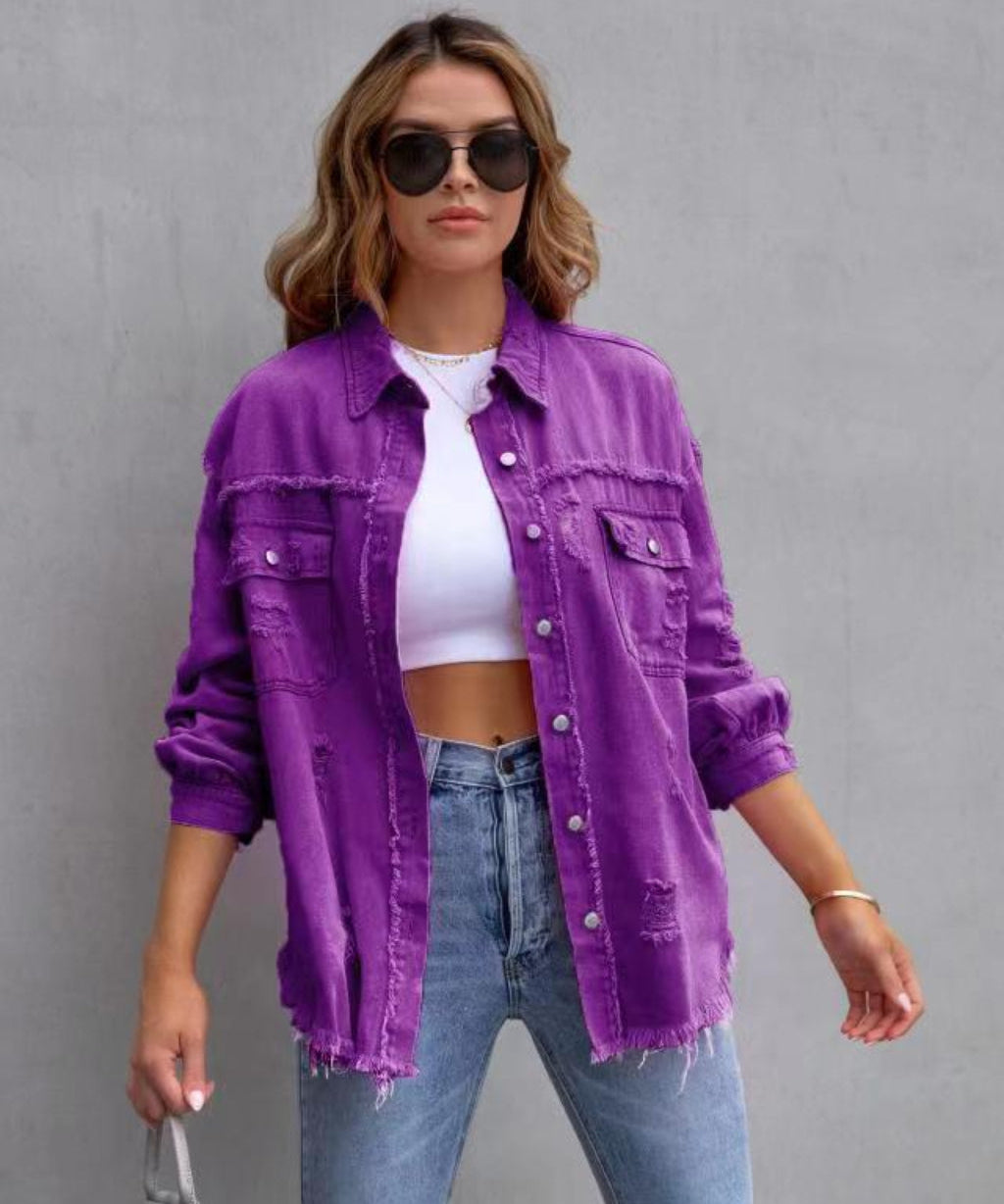 EUGENIA™ – Relaxed Drop Shoulder Collared Jacket