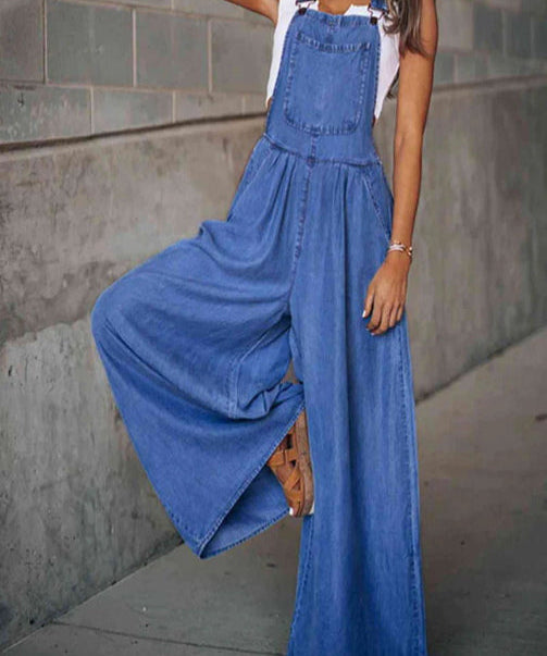 URA™ - Vintage Wide Leg Fashion Jumpsuit