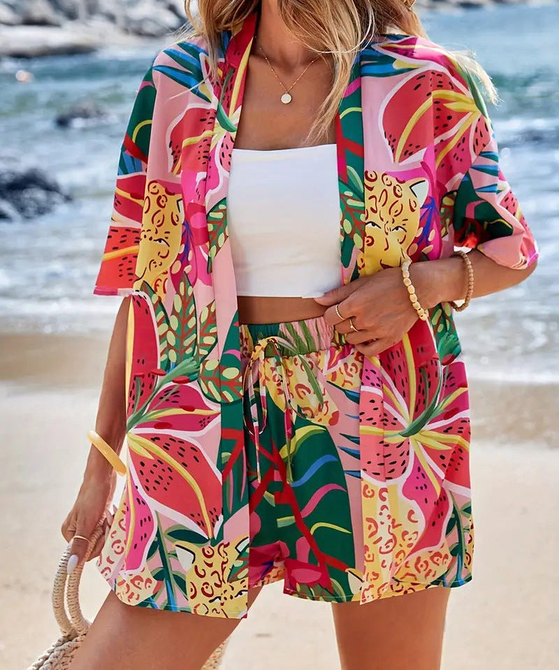 FANNIE™ – Simple Summer Floral Top and Shorts Set