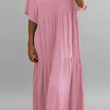 LINNEA™ – Soft Ruffle V-Neck Maxi Dress