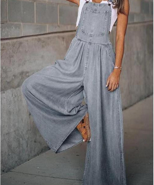 URA™ - Vintage Wide Leg Fashion Jumpsuit